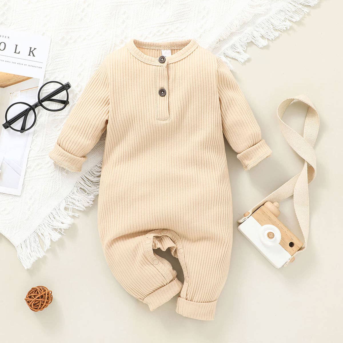 Ribbed Button Up Jumpsuit