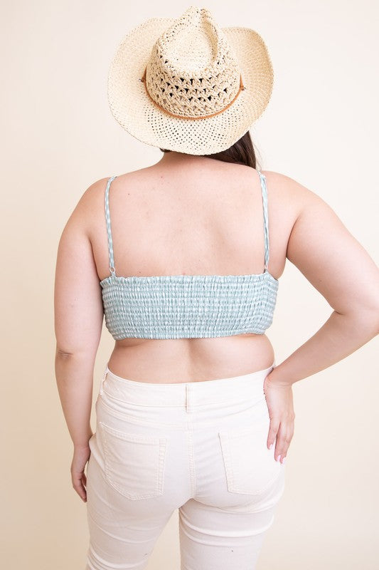 Gingham Smocked Bralette