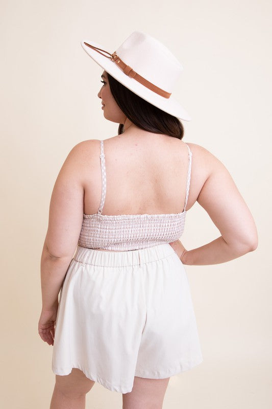 Gingham Smocked Bralette