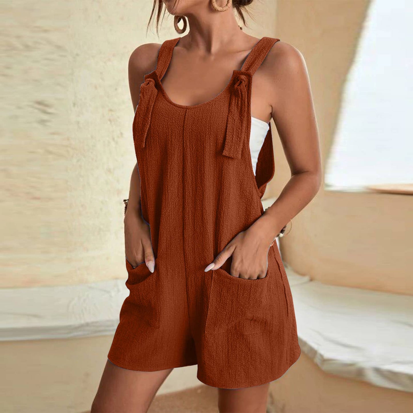 Summer Solid Color Romper