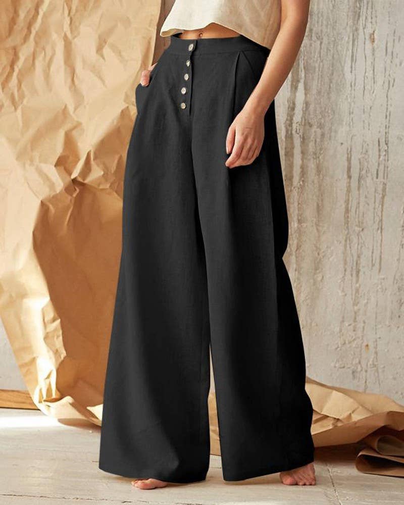 Pleated Wide Leg Pants