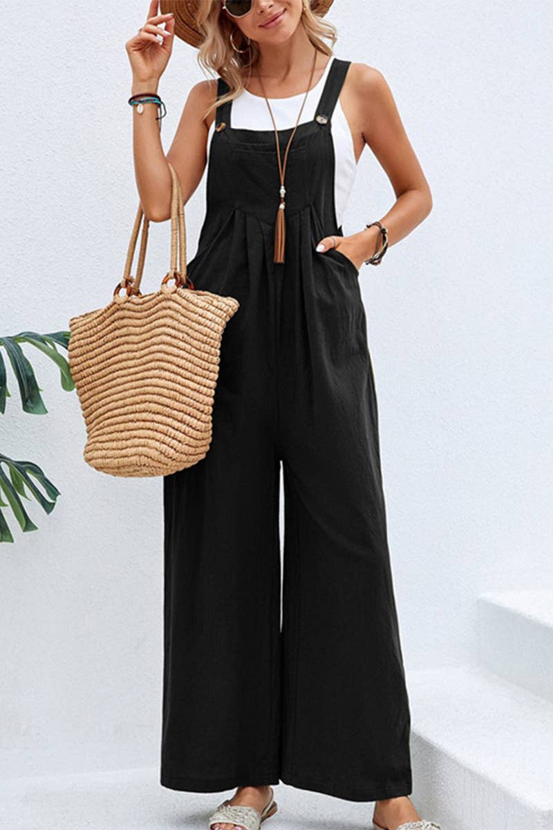 Pleated Overalls