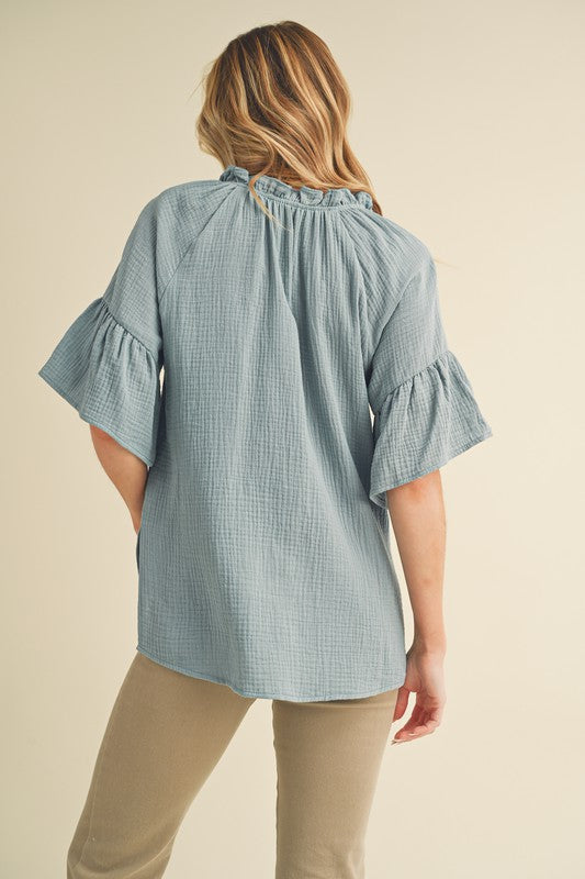 Tess 3/4 Sleeve Ruffle Top