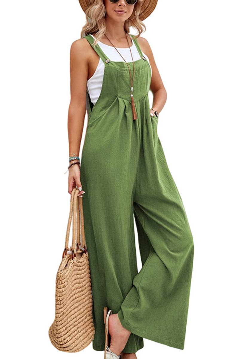 Pleated Overalls