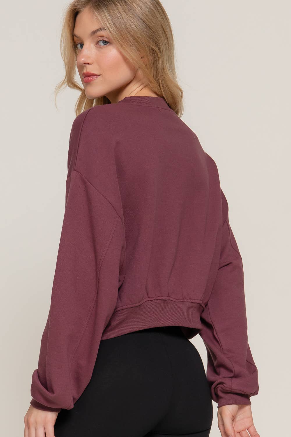 Crew Neck Crop Sweatshirt