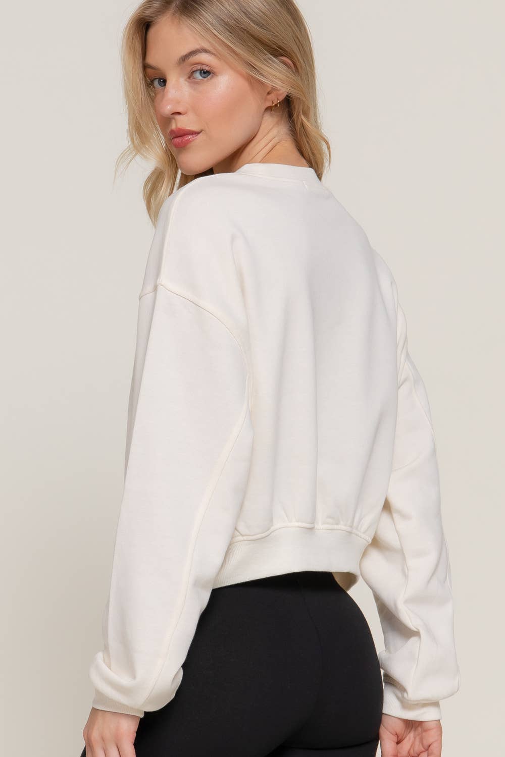 Crew Neck Crop Sweatshirt