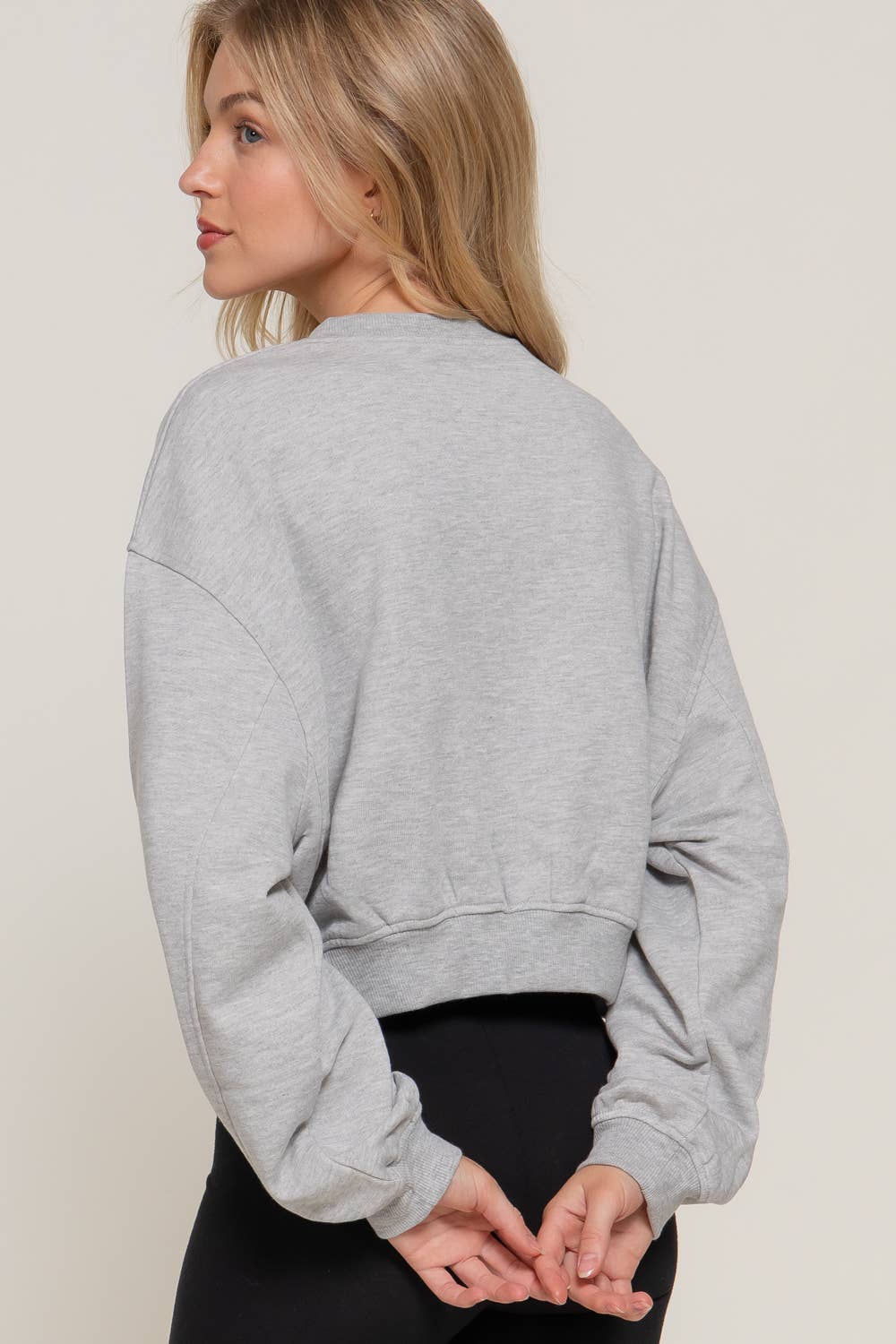 Crew Neck Crop Sweatshirt