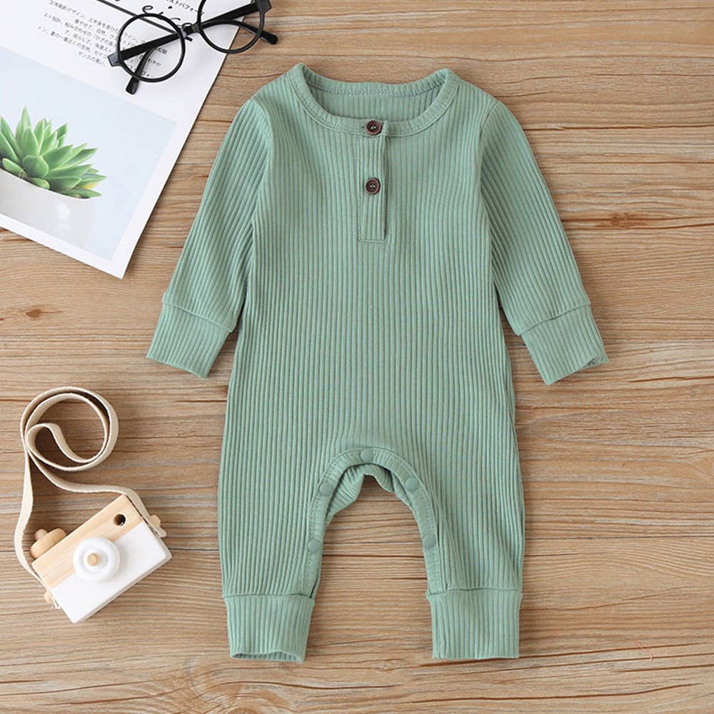 Ribbed Button Up Jumpsuit