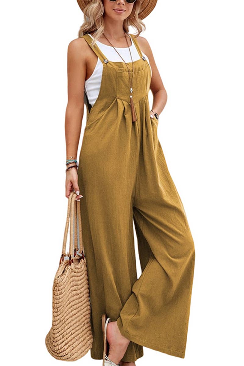 Pleated Overalls