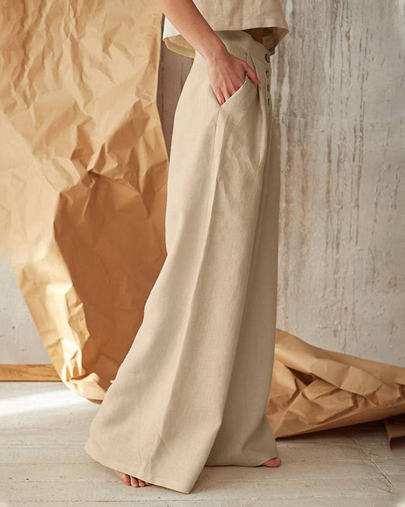 Pleated Wide Leg Pants