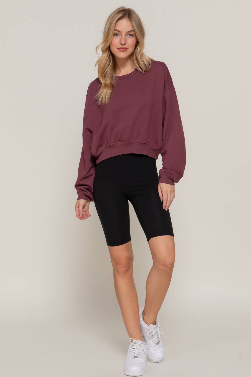 Crew Neck Crop Sweatshirt