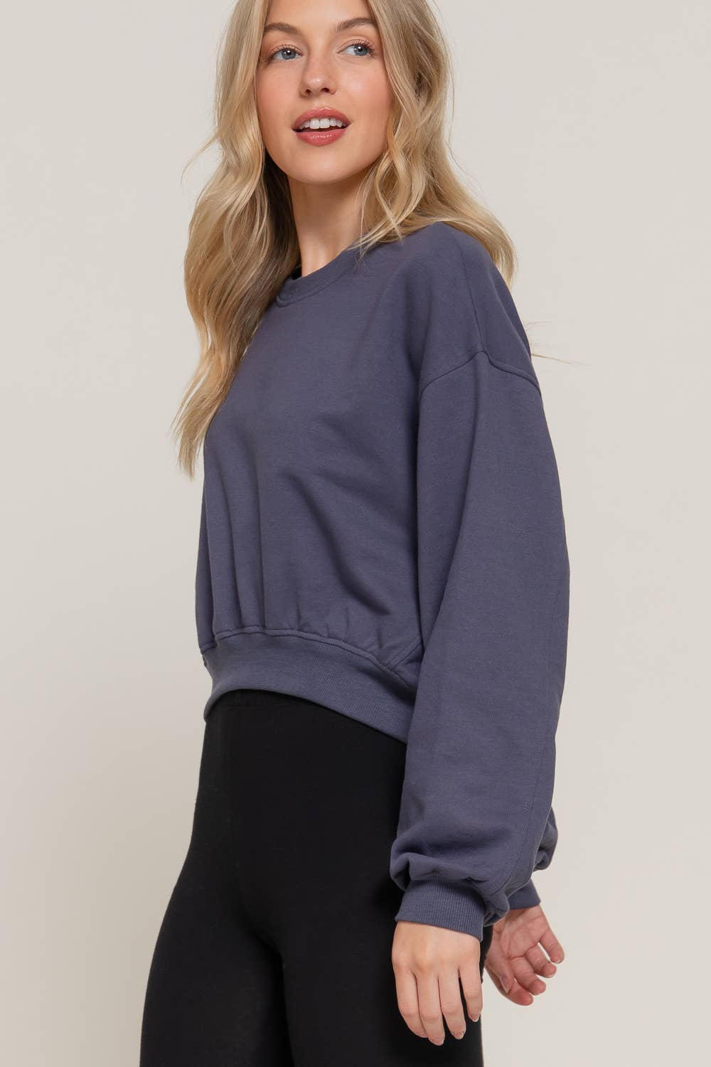 Crew Neck Crop Sweatshirt