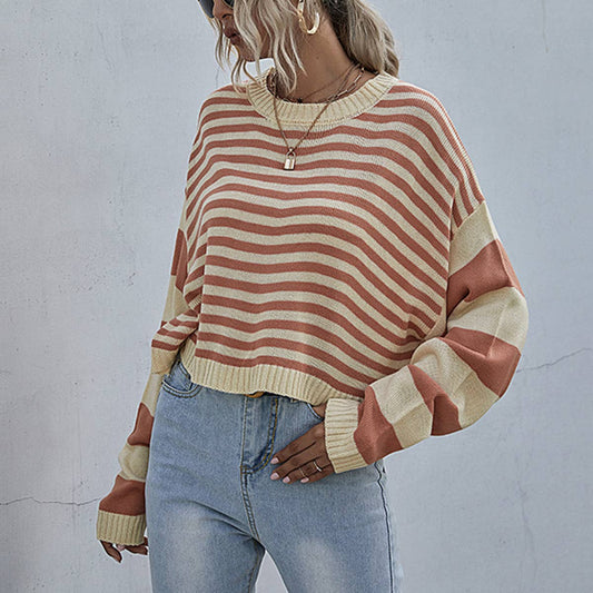 Peach Striped Sweater