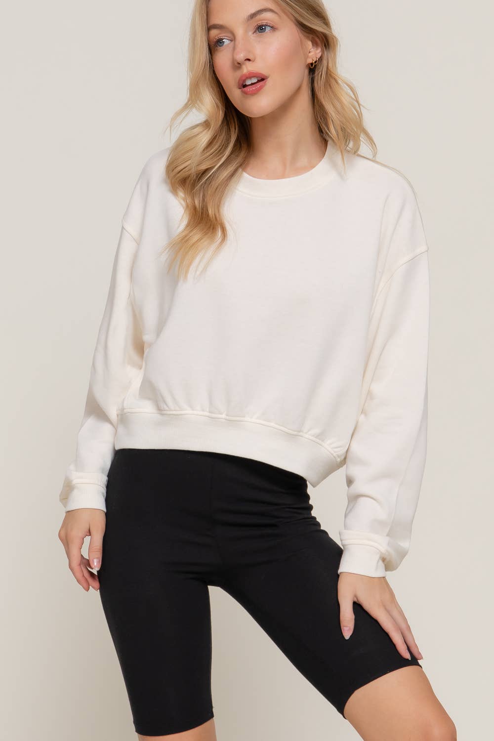 Crew Neck Crop Sweatshirt