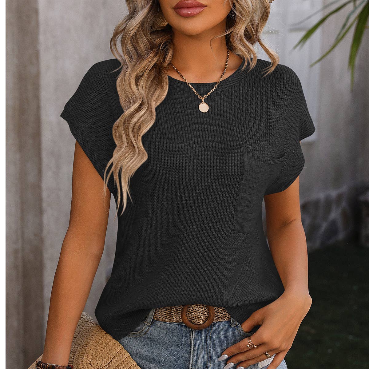 Loose fit knit top