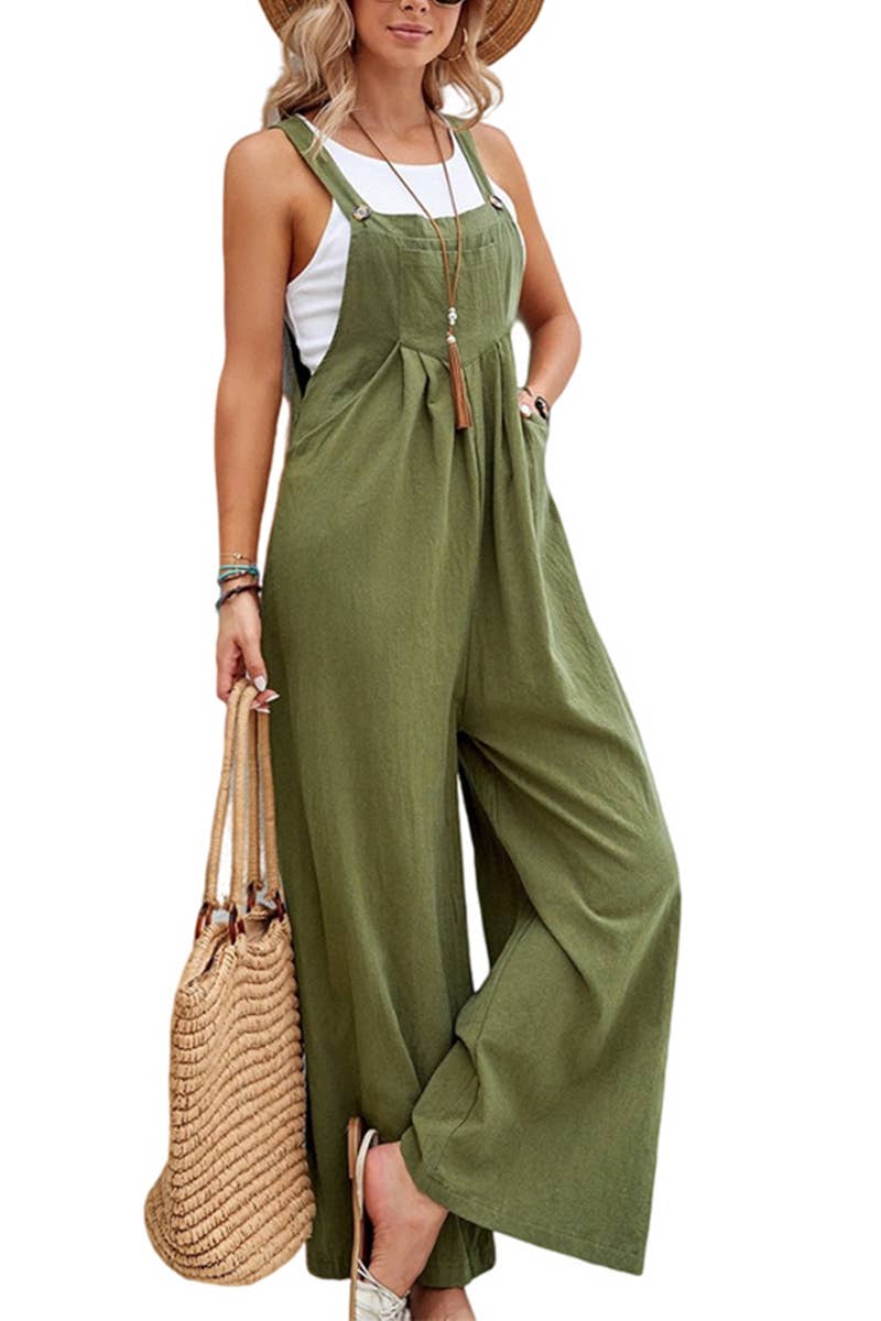 Pleated Overalls