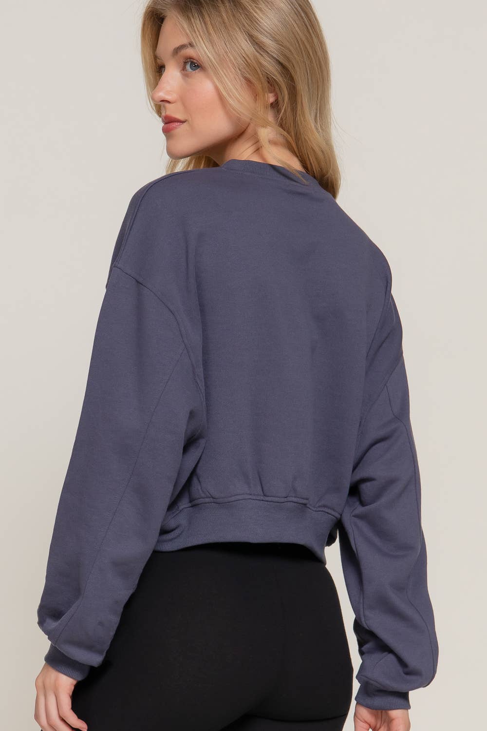 Crew Neck Crop Sweatshirt