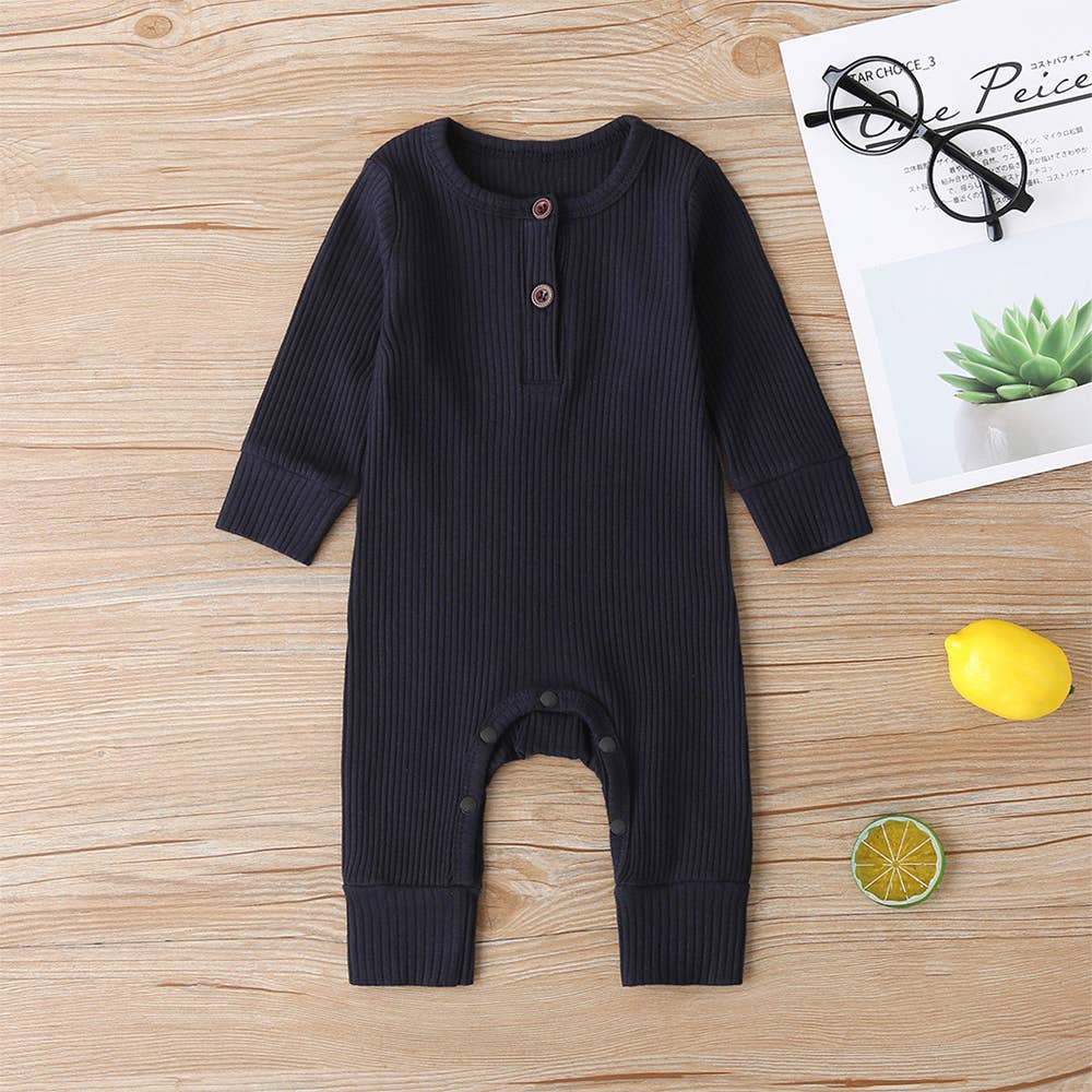 Ribbed Button Up Jumpsuit