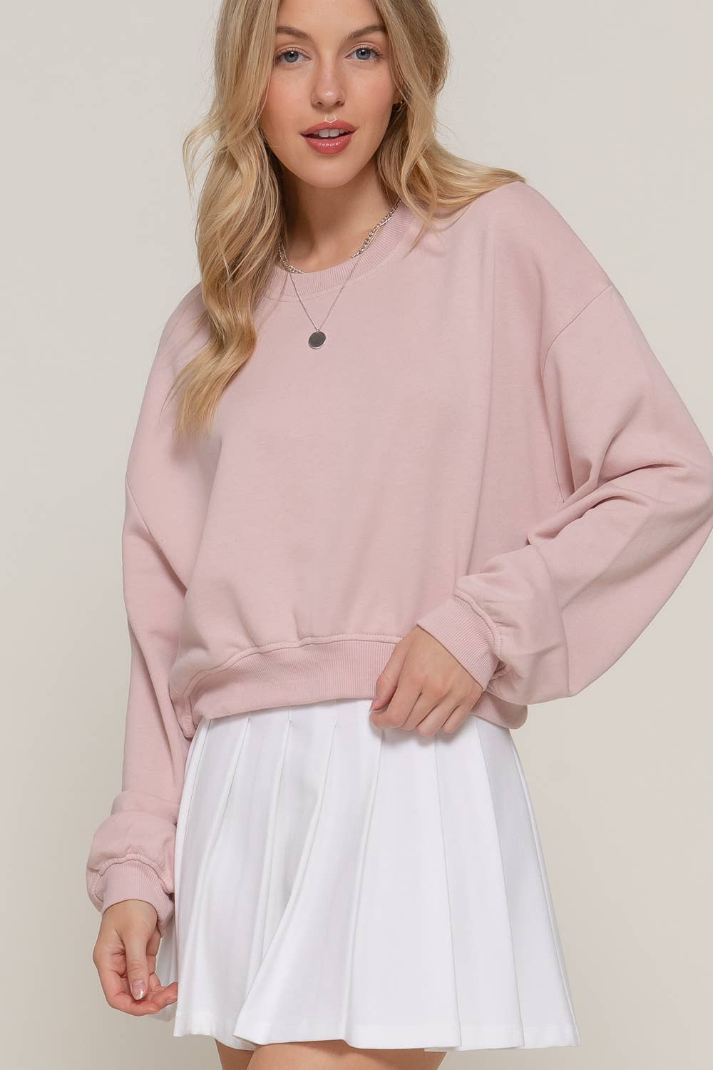 Crew Neck Crop Sweatshirt