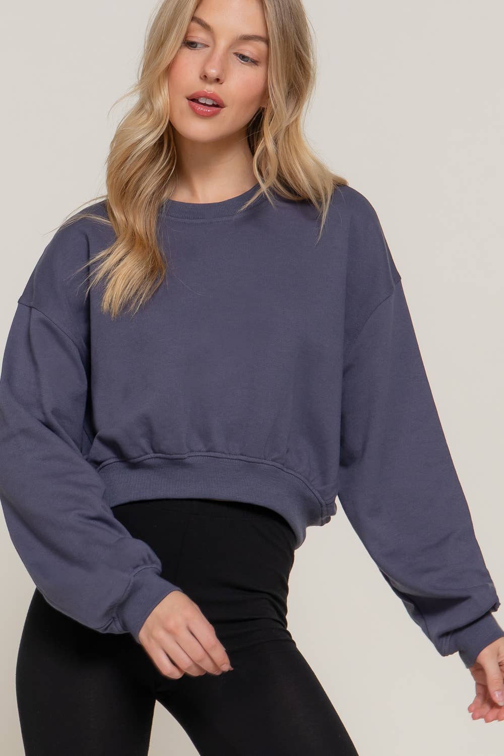 Crew Neck Crop Sweatshirt